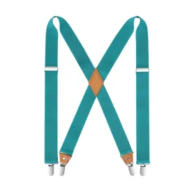 1.4 inch Adjustable Suspender with 4 Clips - B4-AQUA