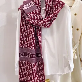 38E0003A0837 787 BURGANDY DIOR SCARVE