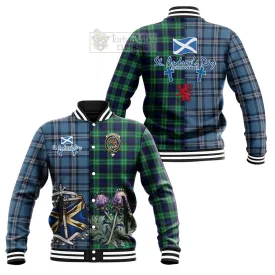 Abercrombie Tartan Baseball Jacket Happy St. Andrew's Day Half Tartan Style