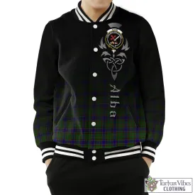 Adam Tartan Baseball Jacket Featuring Alba Gu Brath Family Crest Celtic Inspired