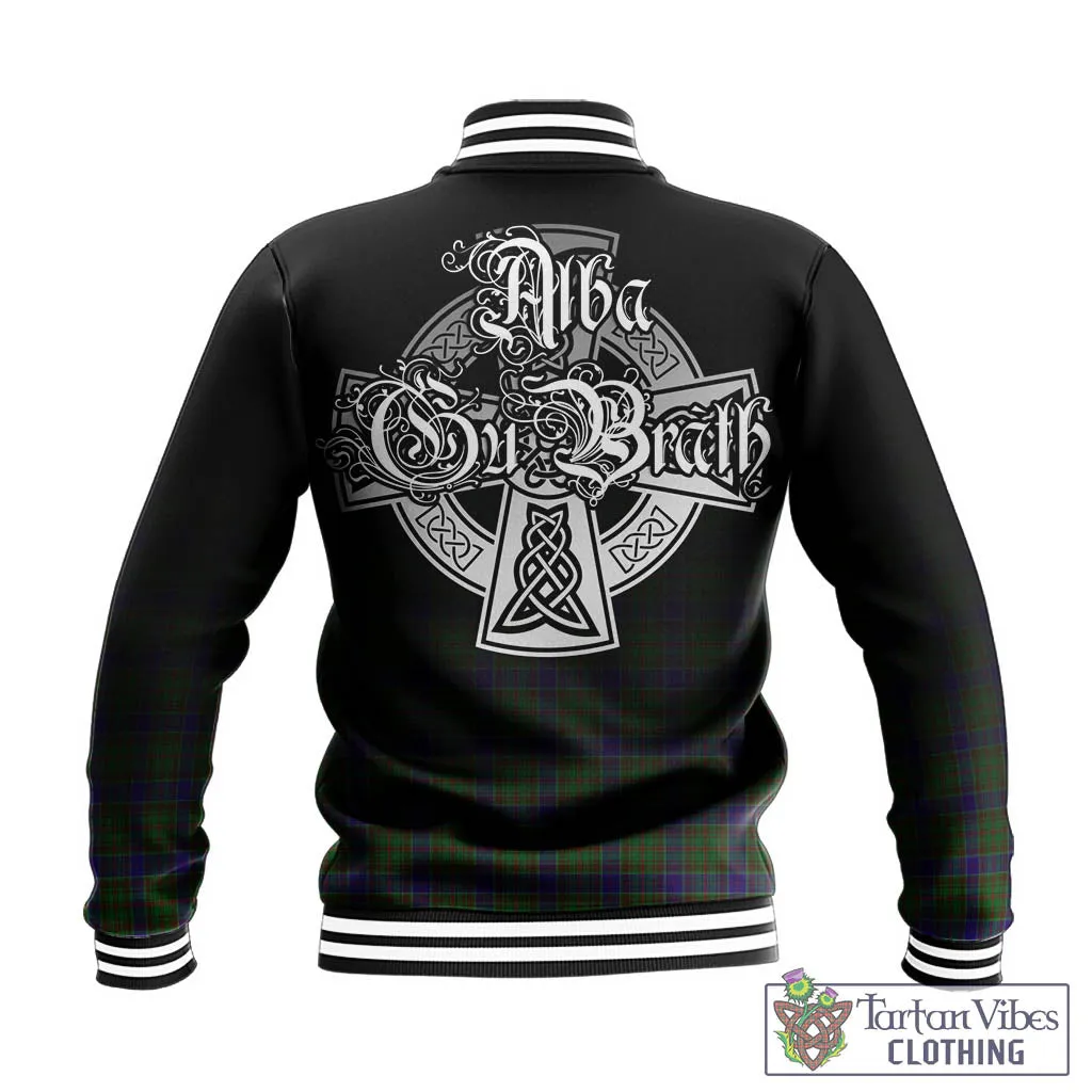 Adam Tartan Baseball Jacket Featuring Alba Gu Brath Family Crest Celtic Inspired