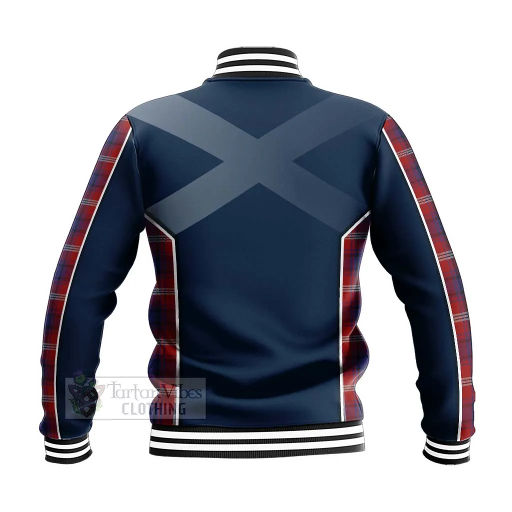 Ainslie Tartan Baseball Jacket with Family Crest and Scottish Thistle Vibes Sport Style