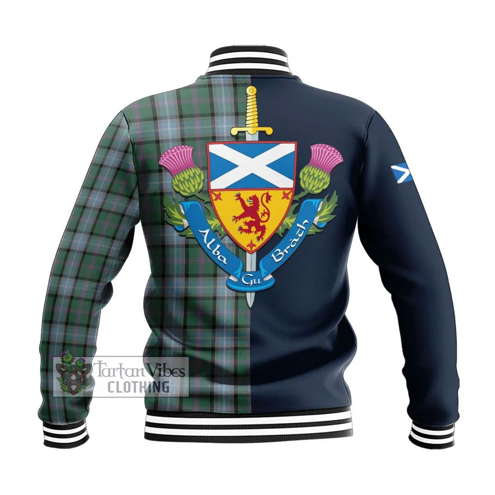 Alexander of Menstry Hunting Tartan Baseball Jacket Alba with Scottish Lion Royal Arm Half Style