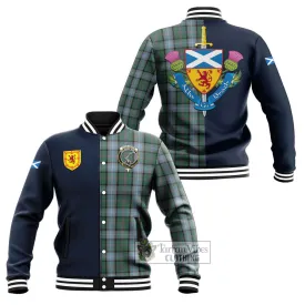 Alexander of Menstry Hunting Tartan Baseball Jacket Alba with Scottish Lion Royal Arm Half Style