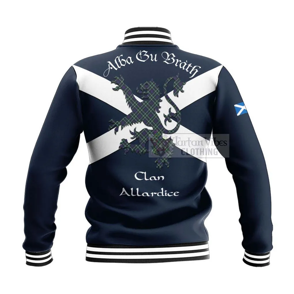 Allardice Tartan Lion Rampant Baseball Jacket  Proudly Display Your Heritage with Alba Gu Brath and Clan Name