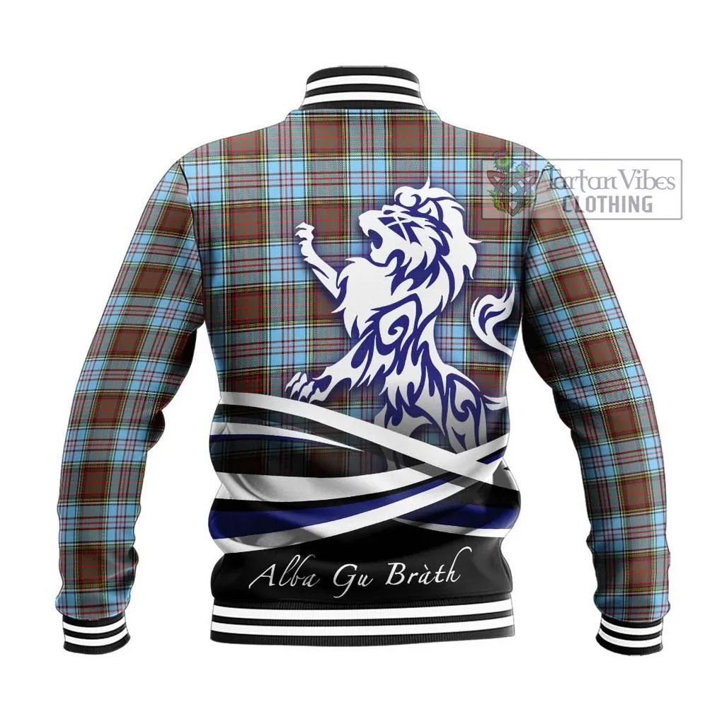 Anderson Ancient Tartan Baseball Jacket with Alba Gu Brath Regal Lion Emblem