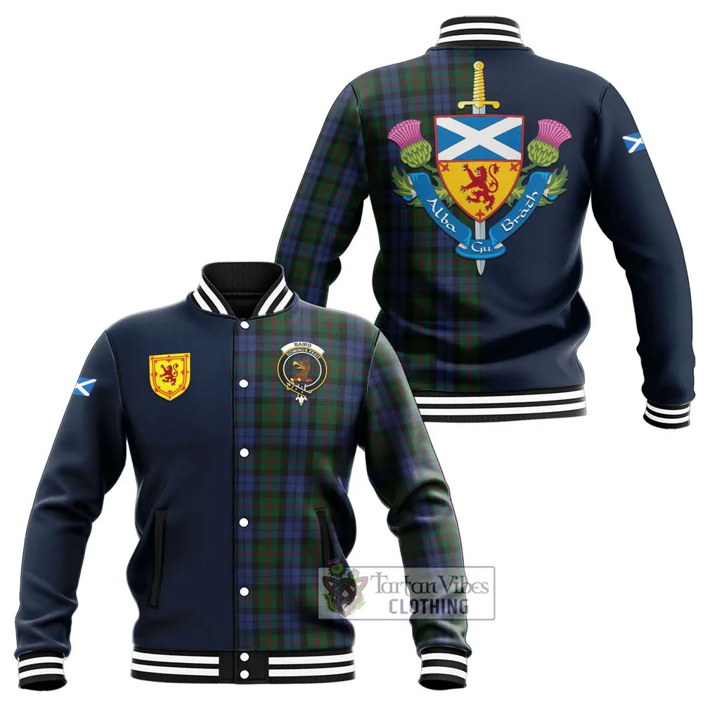 Baird Tartan Baseball Jacket Alba with Scottish Lion Royal Arm Half Style