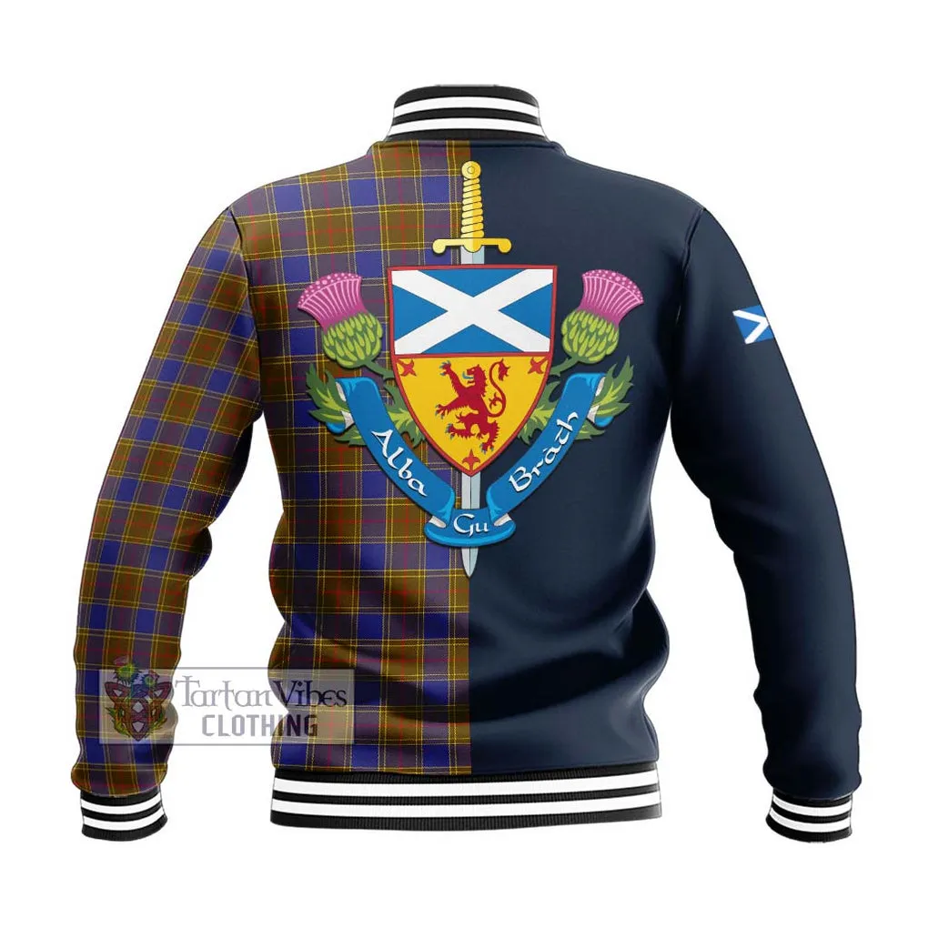 Balfour Tartan Baseball Jacket Alba with Scottish Lion Royal Arm Half Style