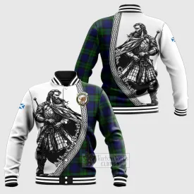 Bannatyne Tartan Clan Crest Baseball Jacket with Highlander Warrior Celtic Style