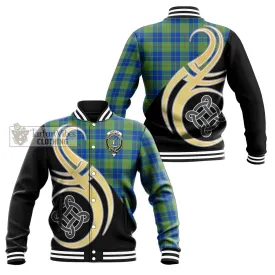 Barclay Hunting Ancient Tartan Baseball Jacket with Family Crest and Celtic Symbol Style