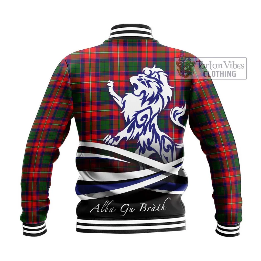 Belshes Tartan Baseball Jacket with Alba Gu Brath Regal Lion Emblem