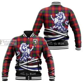 Belshes Tartan Baseball Jacket with Alba Gu Brath Regal Lion Emblem