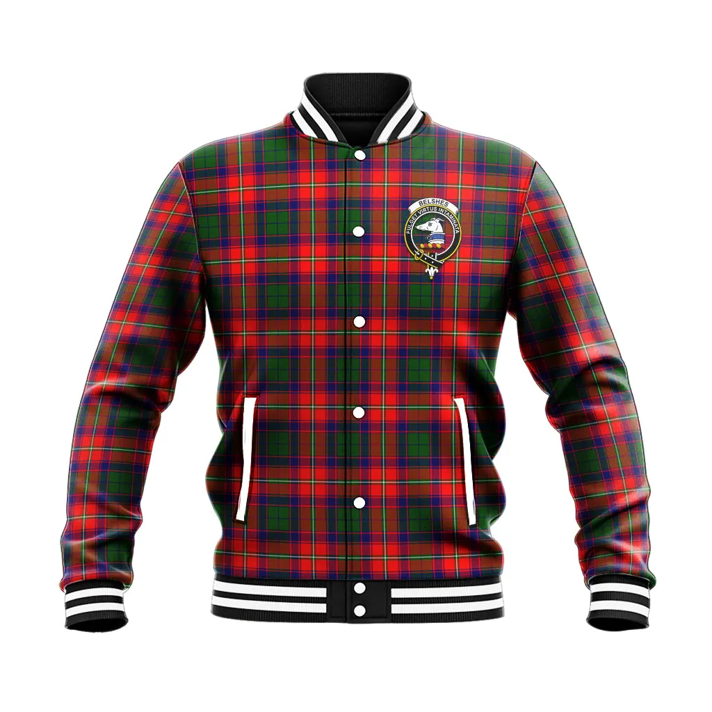 Belshes Tartan Baseball Jacket with Family Crest