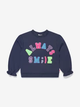 Billieblush Girls Always Smile Sweatshirt in Navy