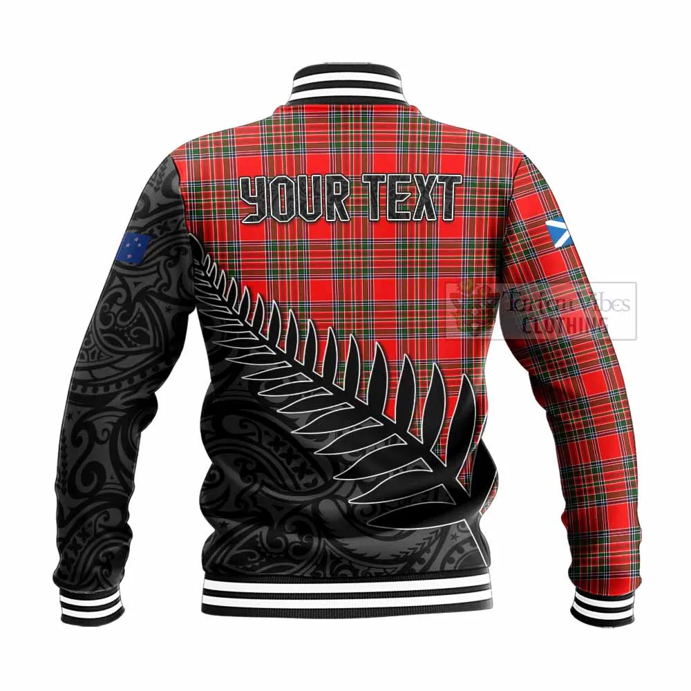 Binning Crest Tartan Baseball Jacket with New Zealand Silver Fern Half Style