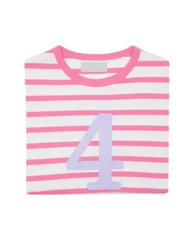 Bob and Blossom Hot Pink and White Striped Number T-Shirt