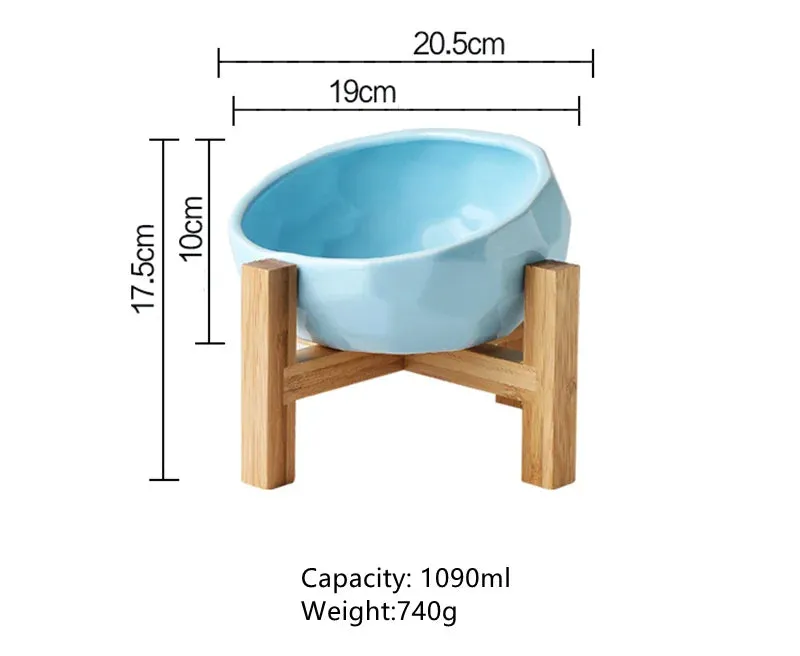 Bowl Oblique Pet Feeder Large Capacity High Foot Oblique