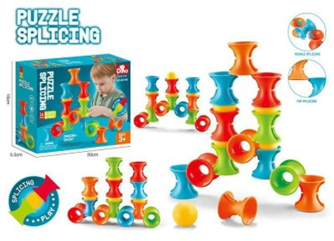 Build & Stack Splicing Puzzle Play Set - 46pcs