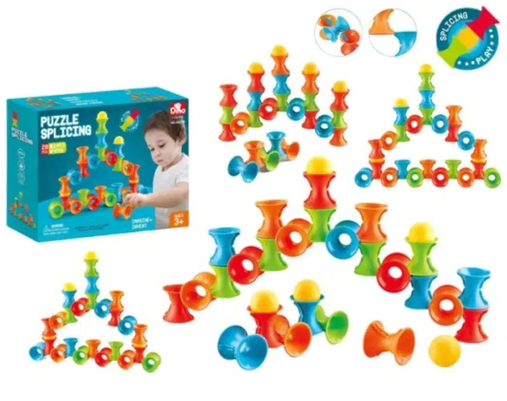 Build & Stack Splicing Puzzle Play Set - 46pcs