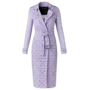 Burberry Prorsum - Editorial Light Purple English Lace Trench Coat with Belt - IT 44