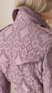 Burberry Prorsum - Editorial Light Purple English Lace Trench Coat with Belt - IT 44