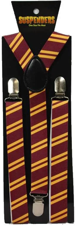 Burgundy & Gold HP Inspired Suspenders