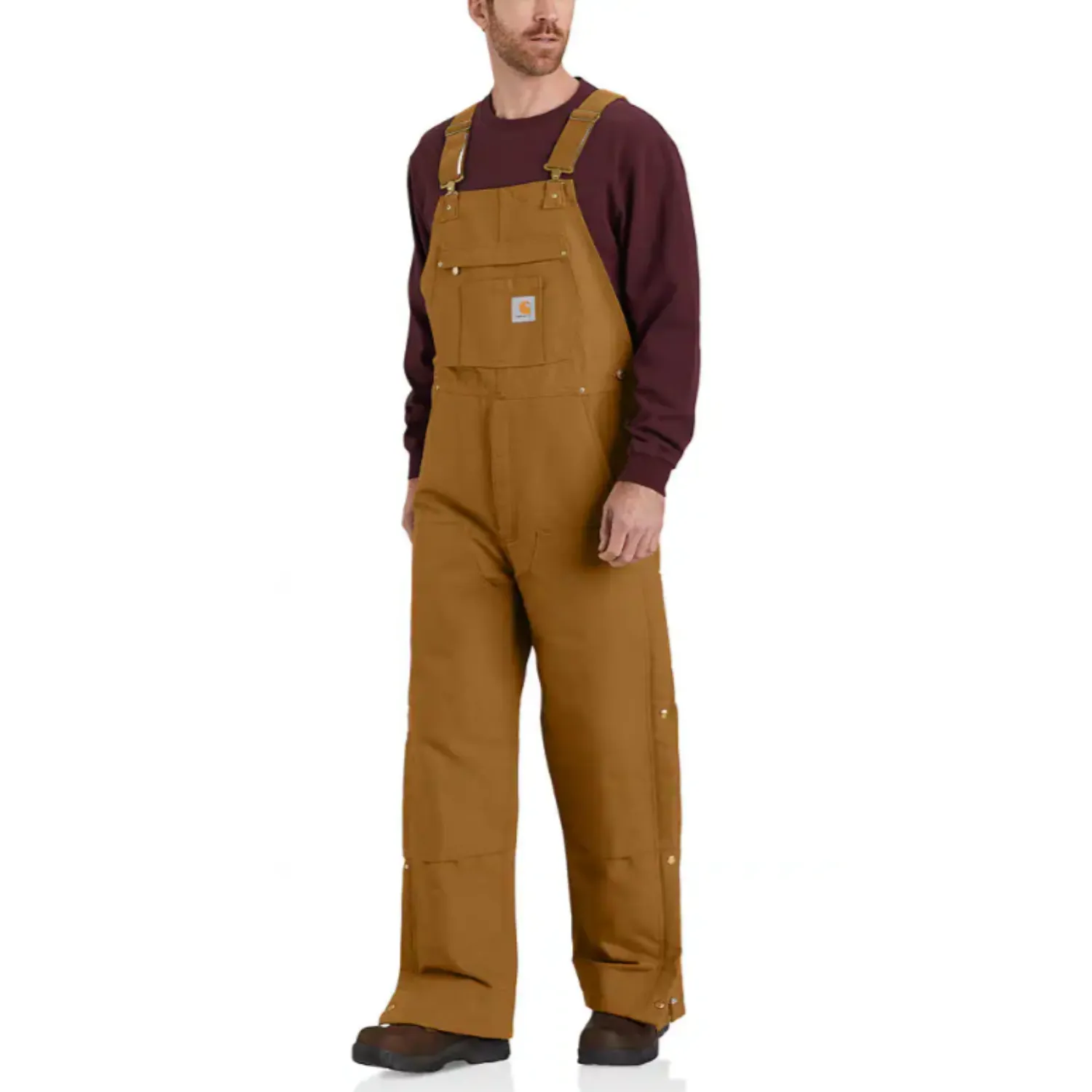 Carhartt Men's Loose Fit Firm Duck Insulated Bib