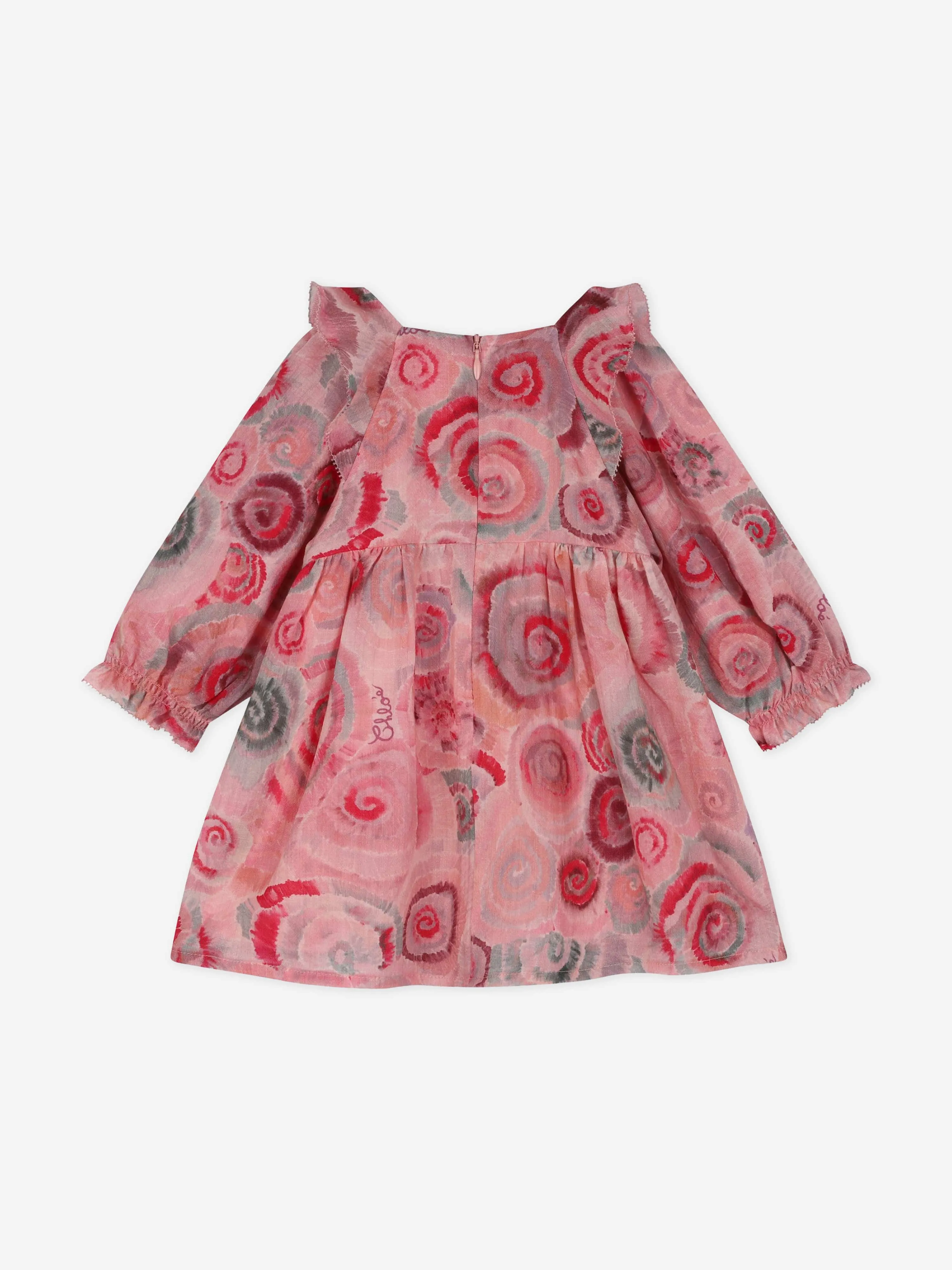 Chloé Baby Girls Spiral Print Ceremony Dress in Pink