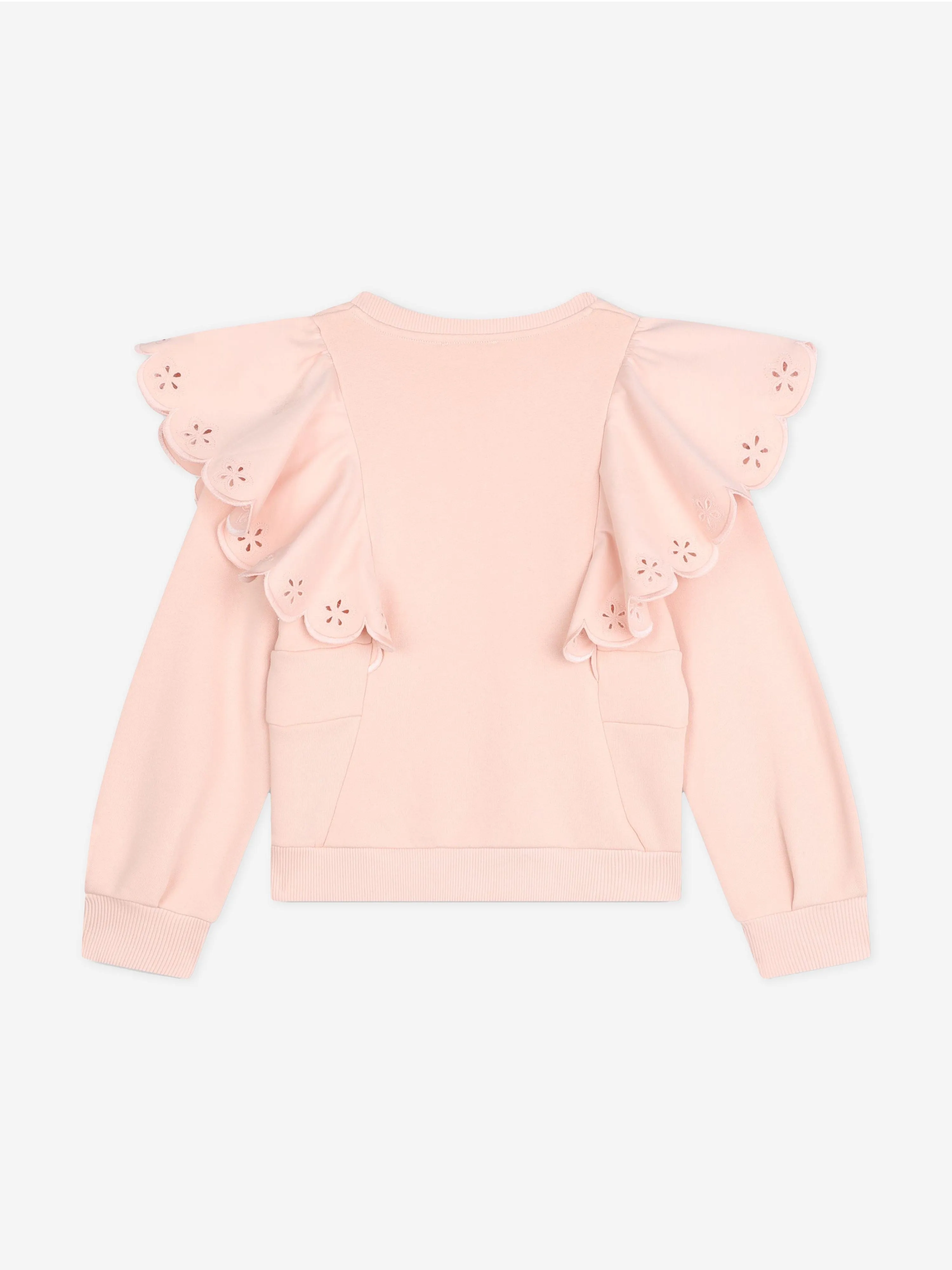 Chloé Girls Ruffle Sweatshirt in Pink