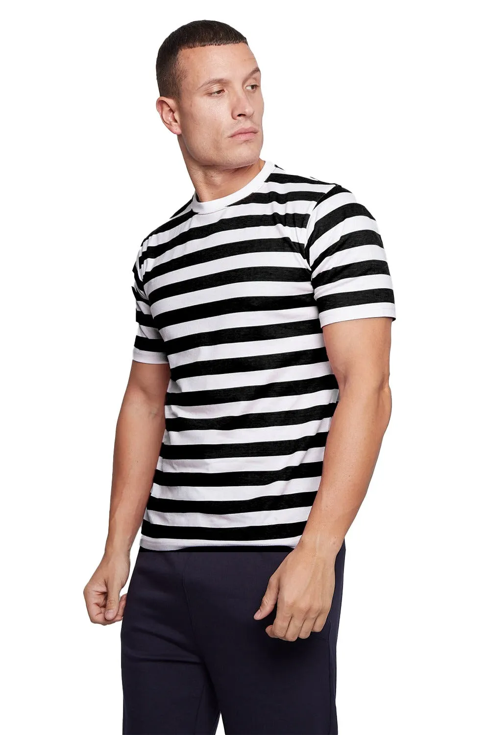 Classic Unisex Striped T-Shirt - Timeless Style in Blue & White or Black & Whit