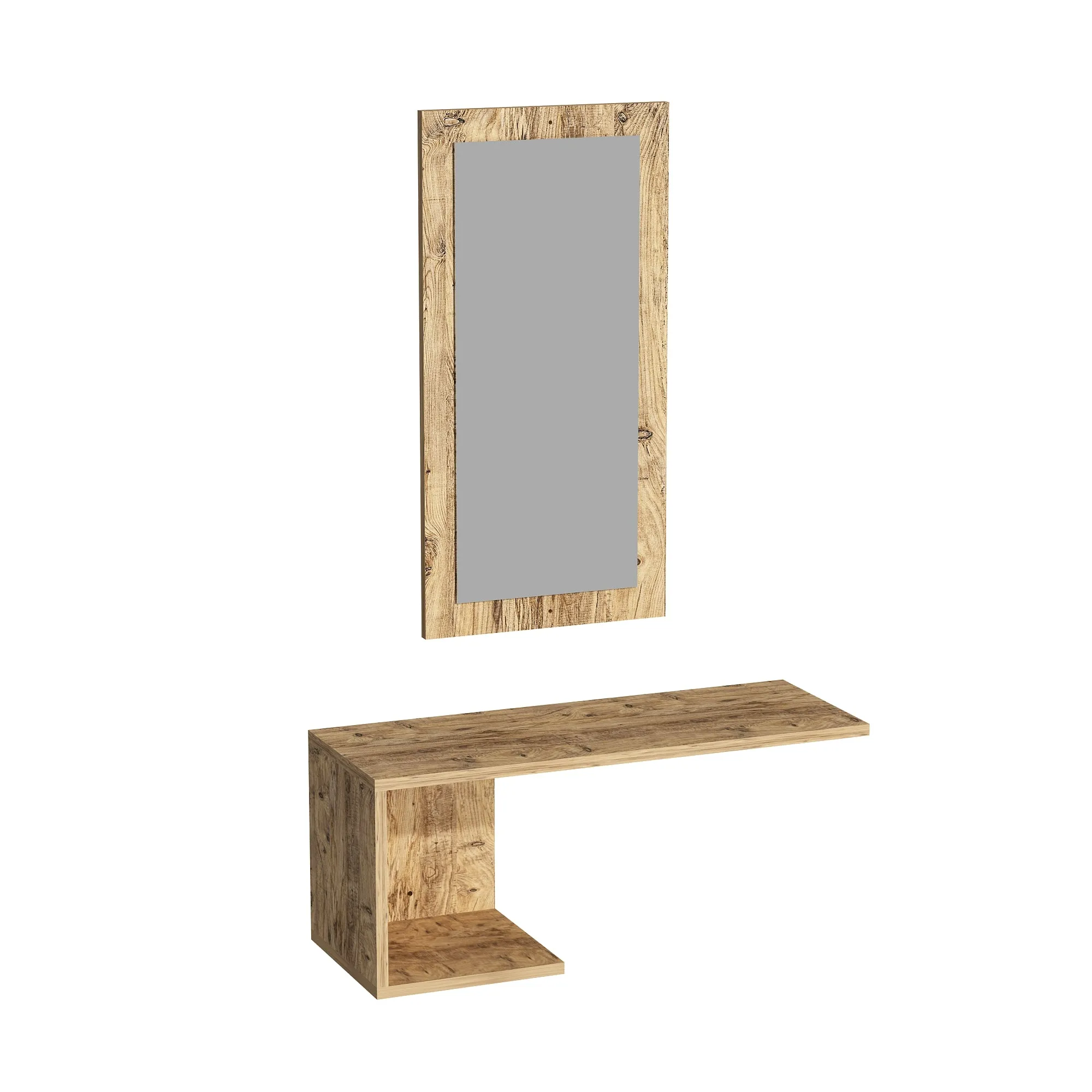 Console Table Dresuar with Shelving and Mirror Ramus