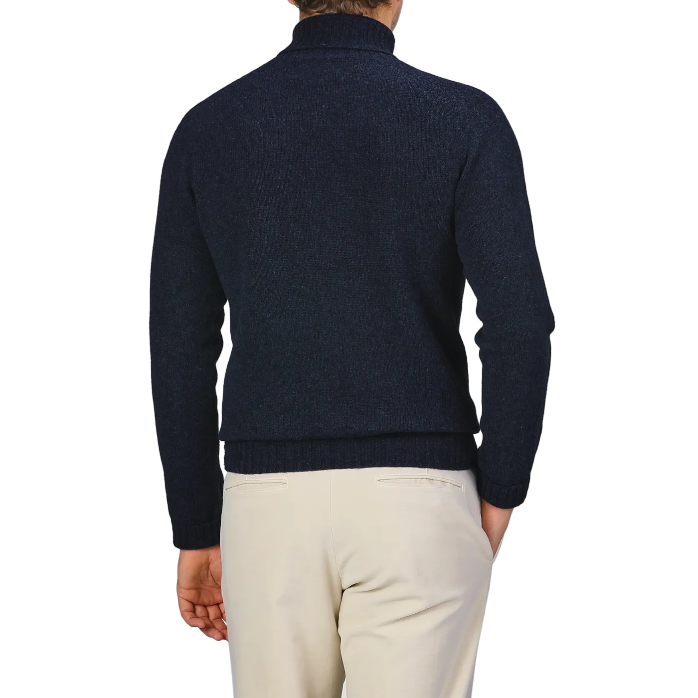 Cosmos Blue Extrafine Lambswool Rollneck