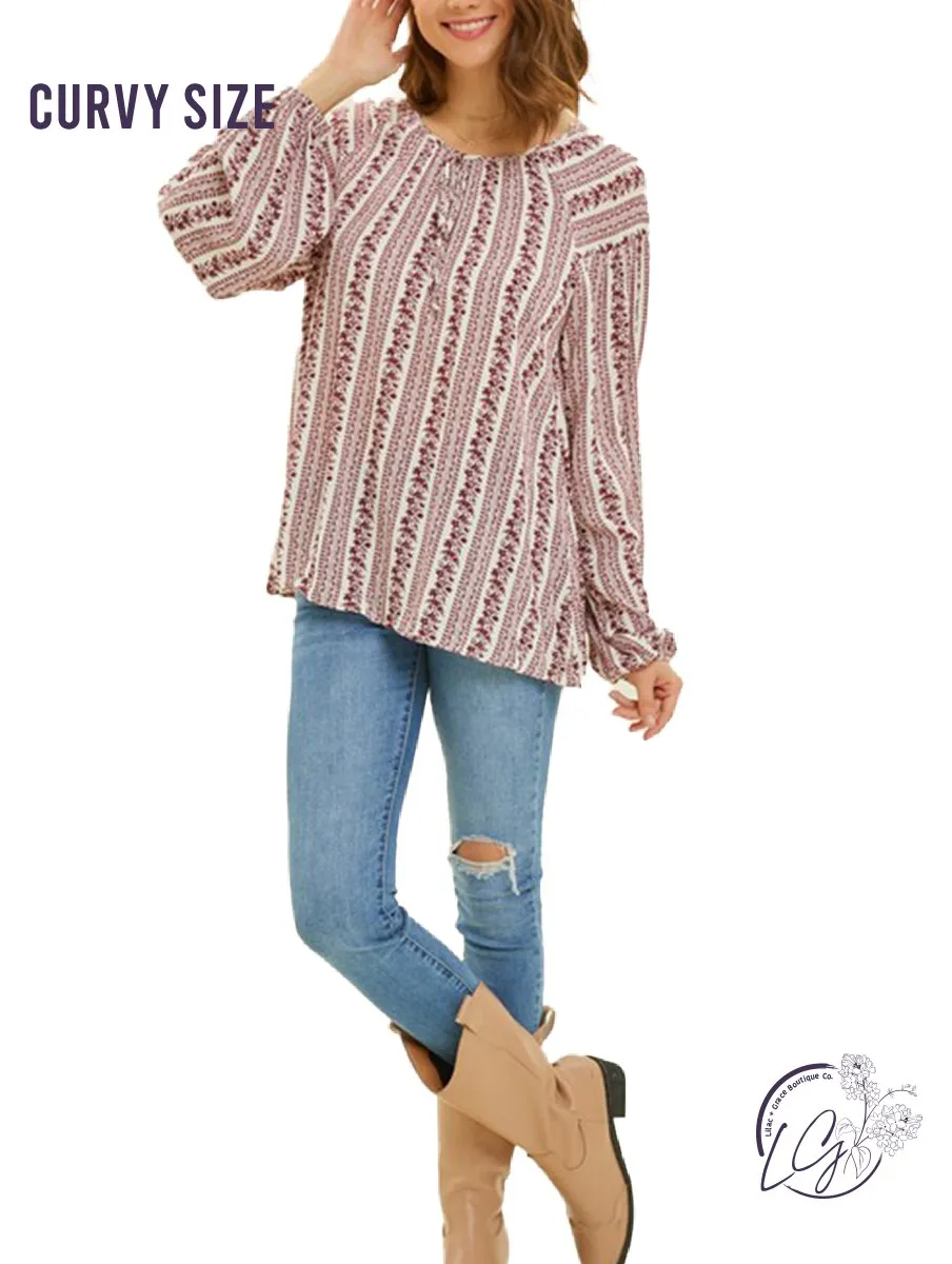 Curvy Breezy Boho Flare Blouse