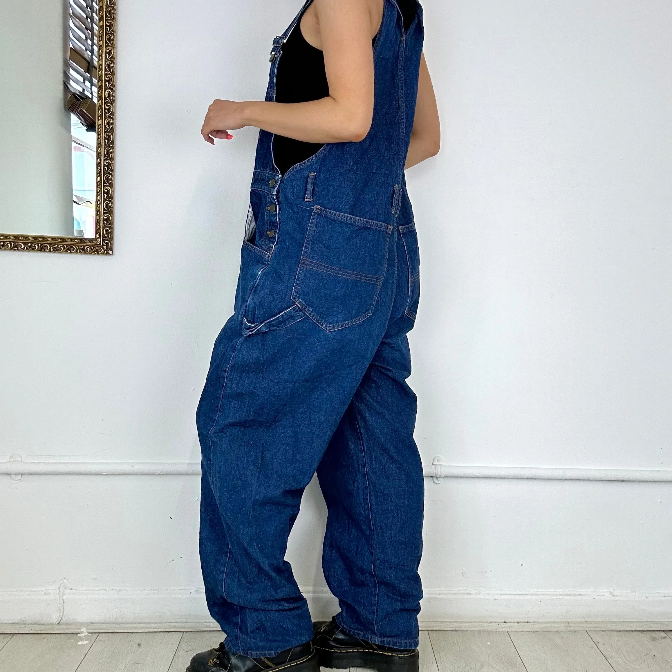 dark wash denim dungarees