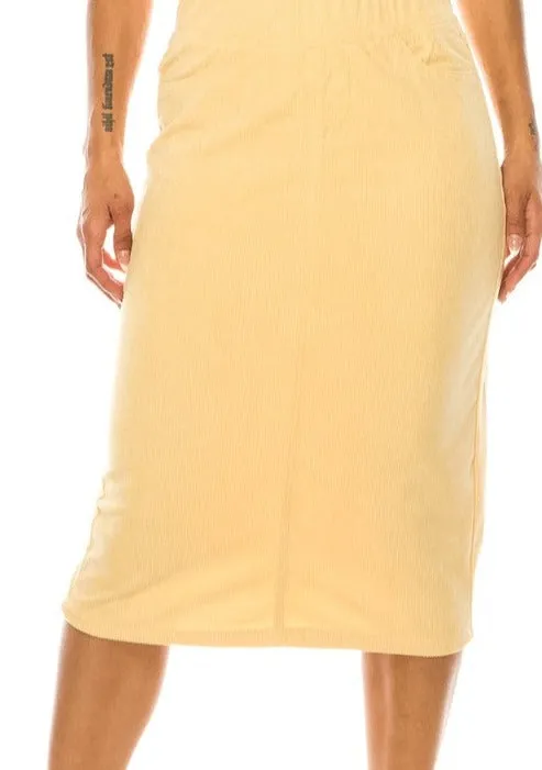 Debbie Style Corduroy Skirt- Honey