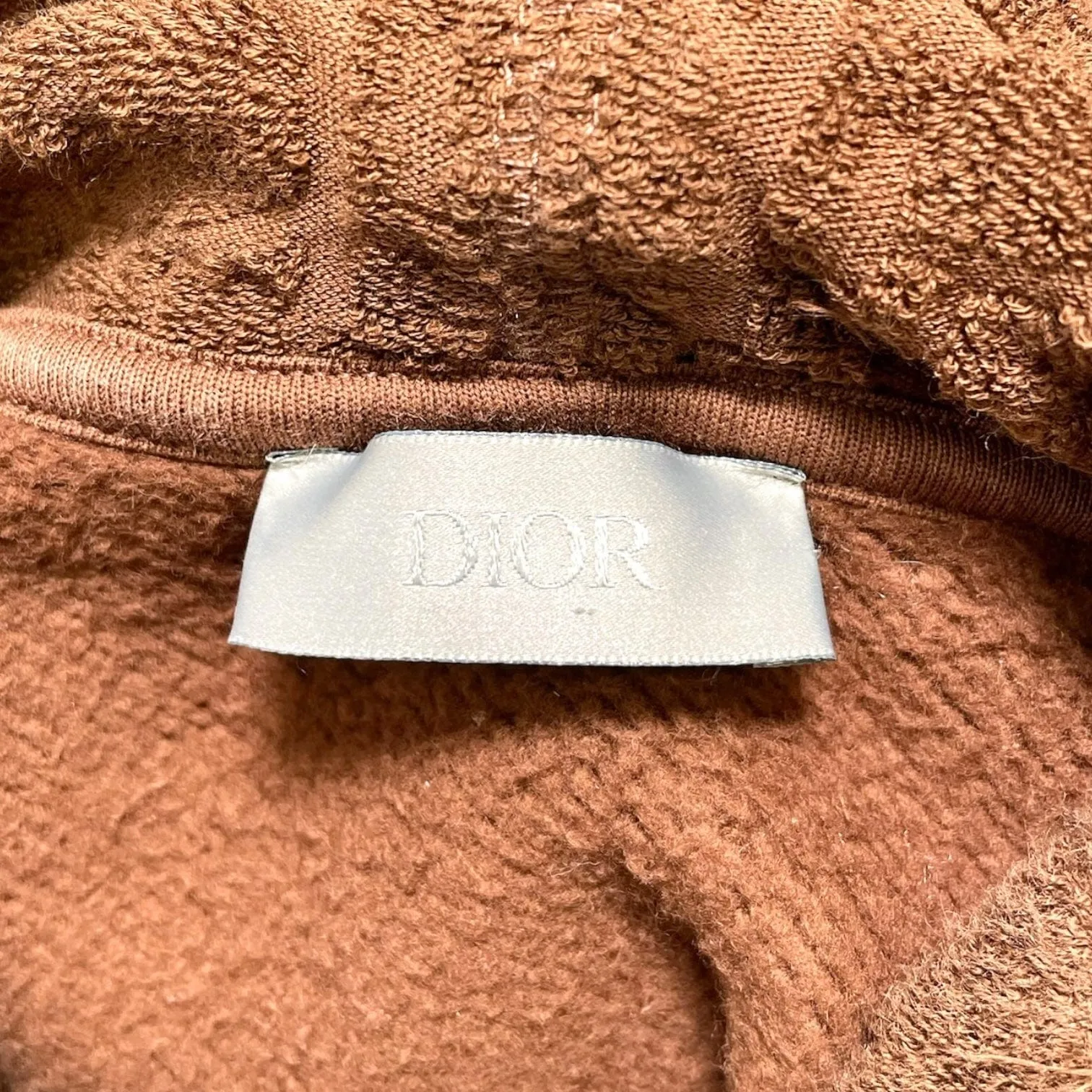 Dior Oblique Towel Hooded Sweatshirt Brown Pre-Owned