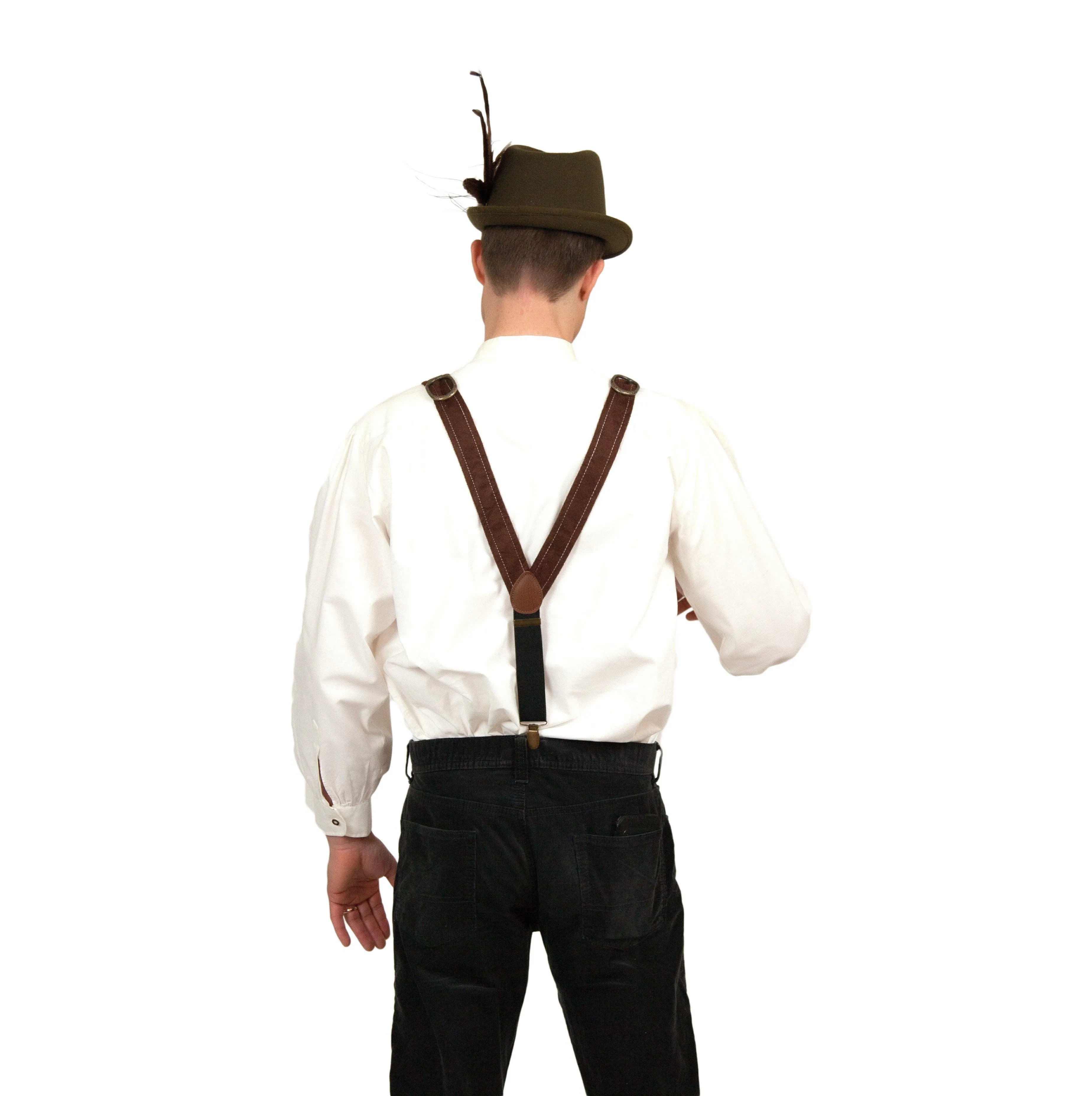 Faux Leather Lederhosen Suspenders German Costume