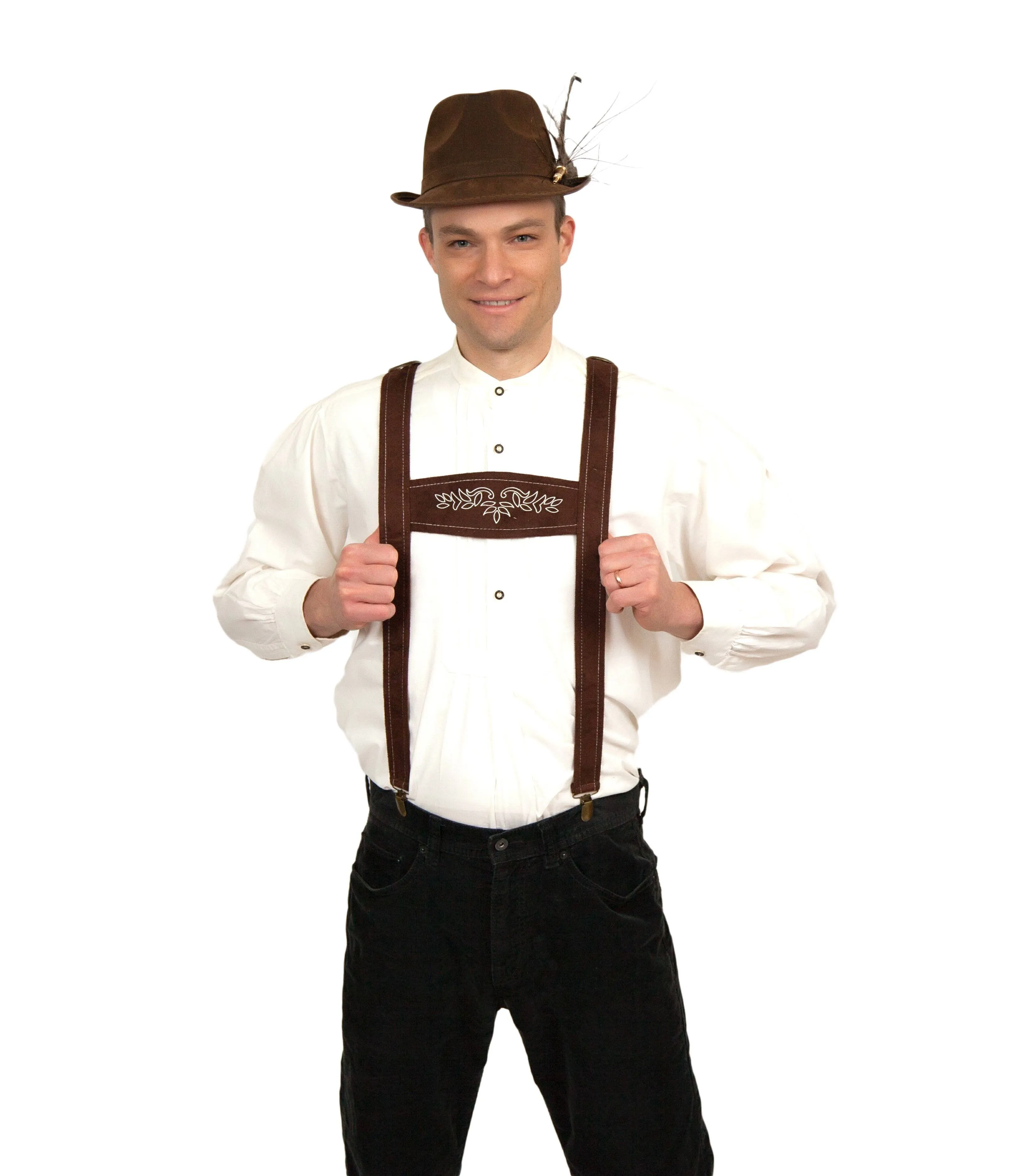 Faux Leather Lederhosen Suspenders German Costume