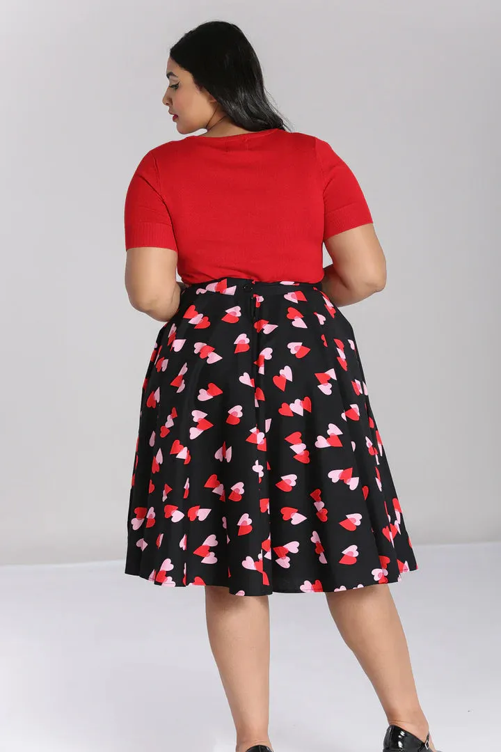 Hell Bunny Confetti Circle Skirt with Heart Design