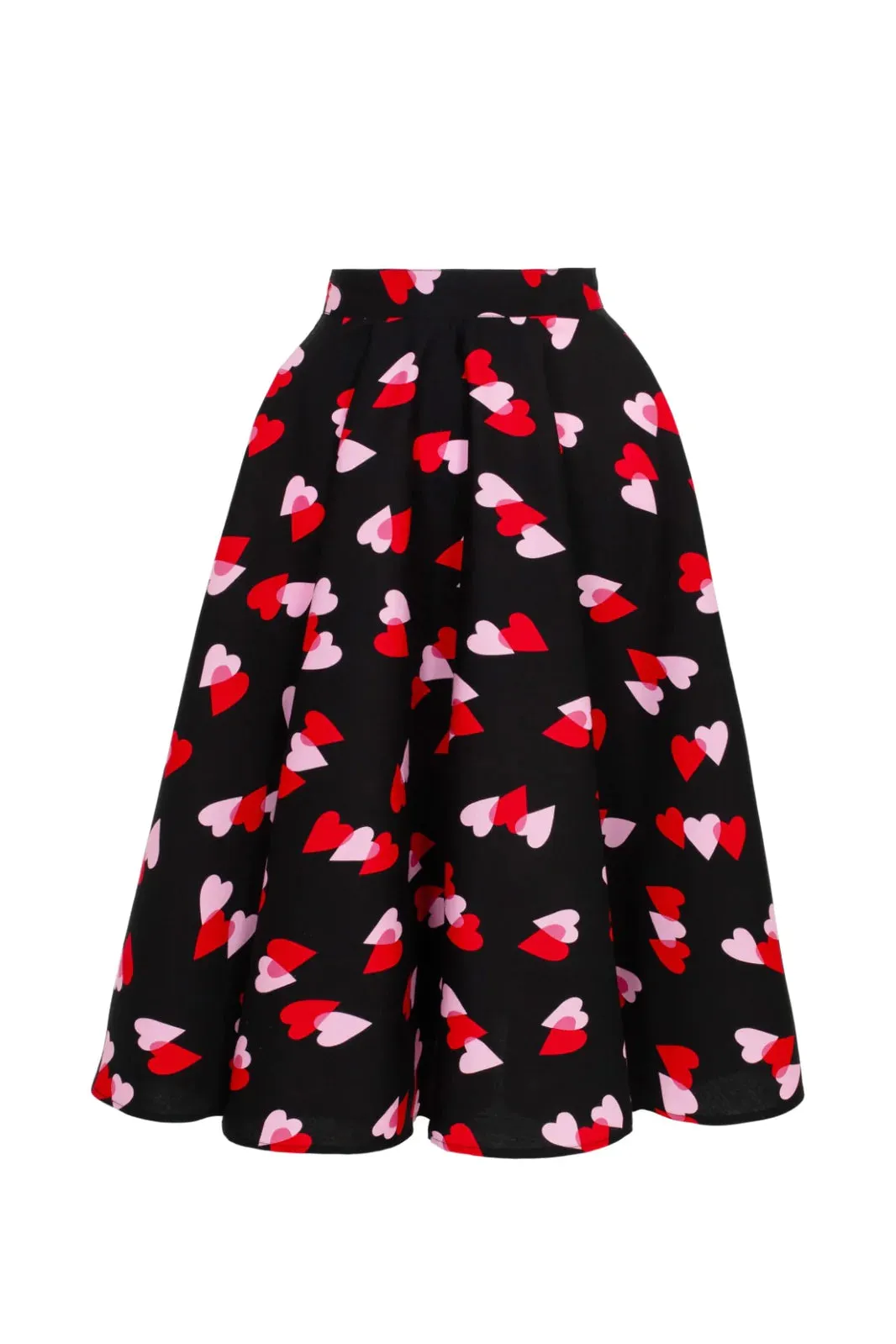 Hell Bunny Confetti Circle Skirt with Heart Design