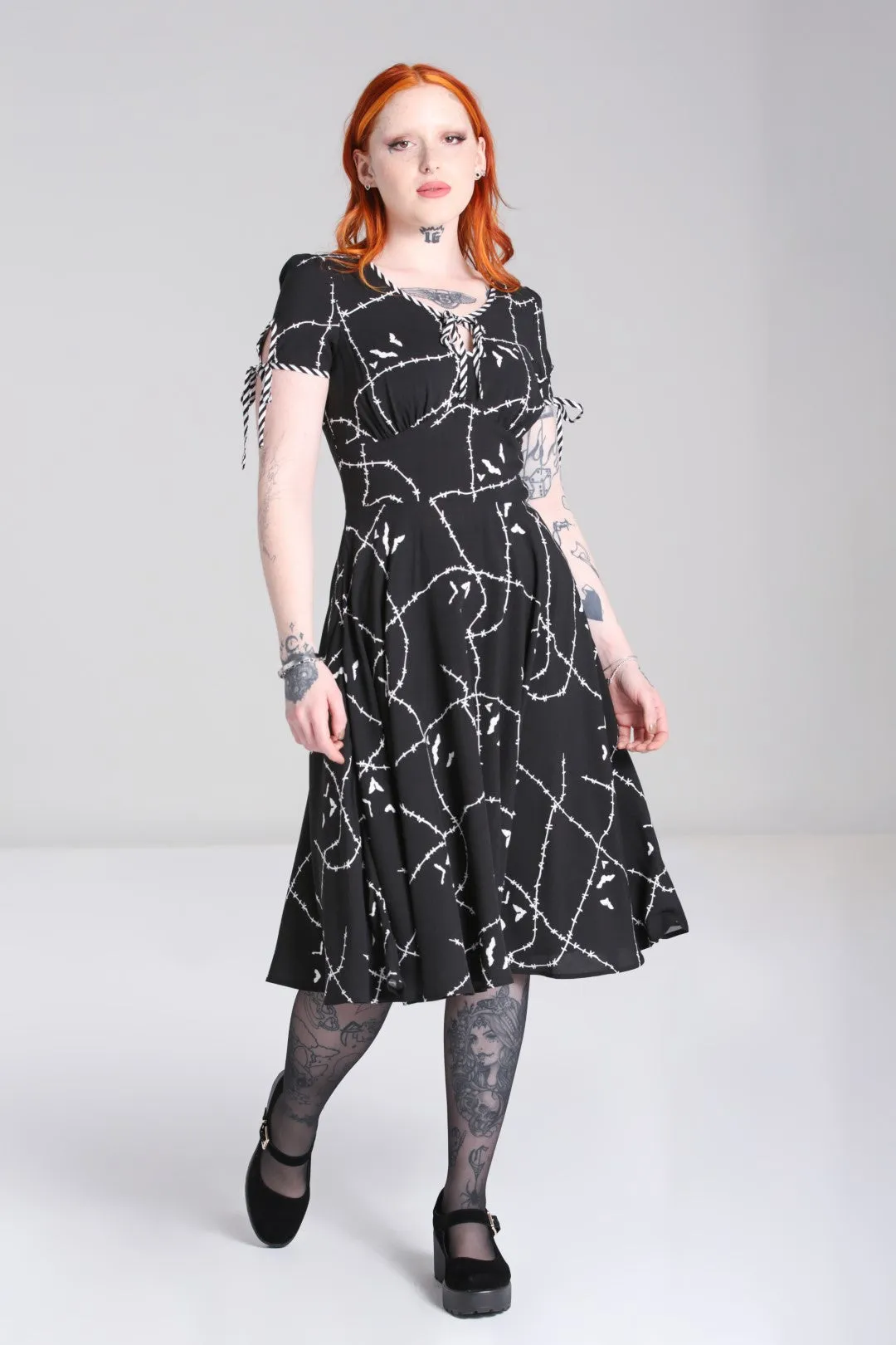 Hell Bunny Stitches Midi Dress Halloween Frankenstien