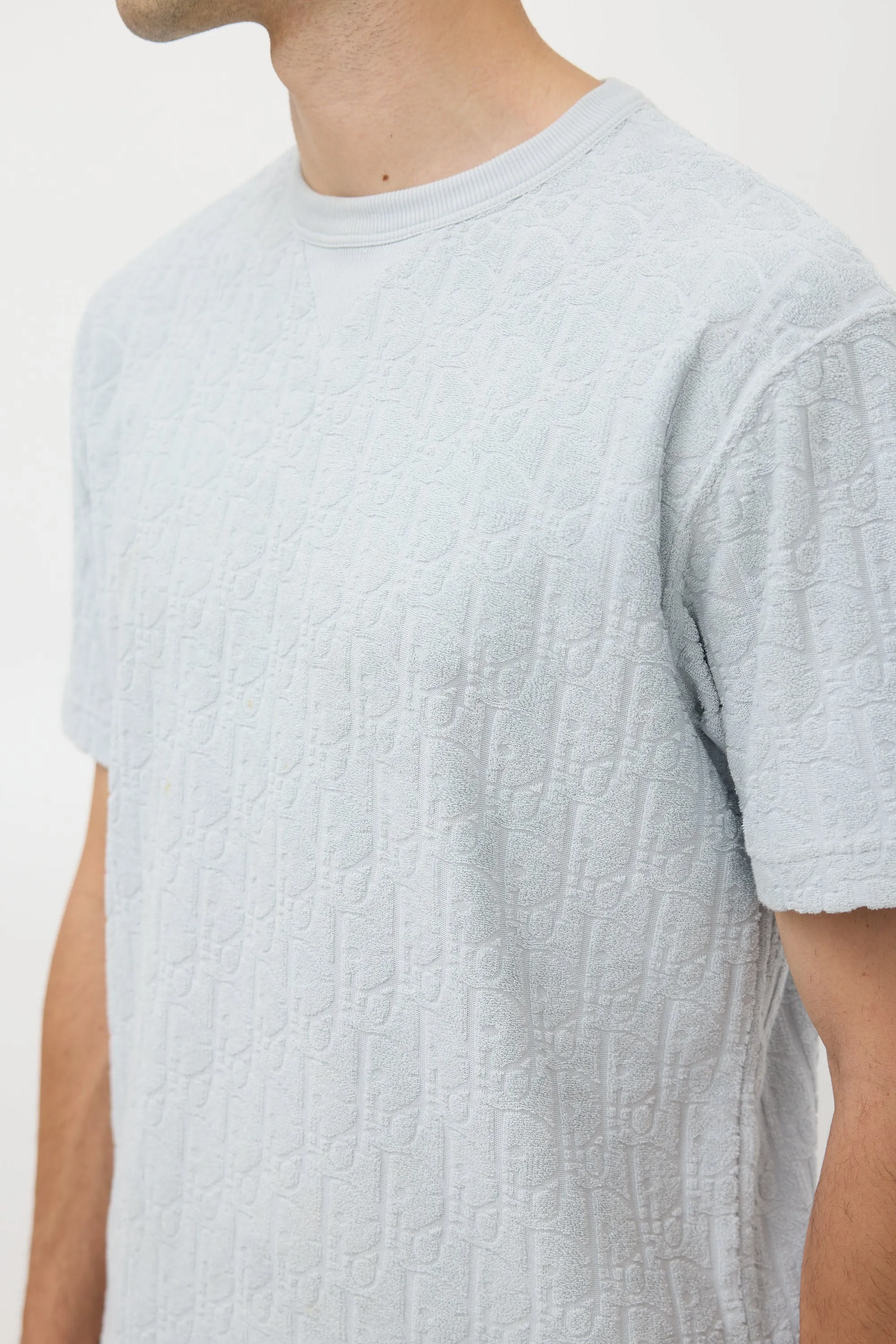 Light Blue Terry Oblique T-Shirt