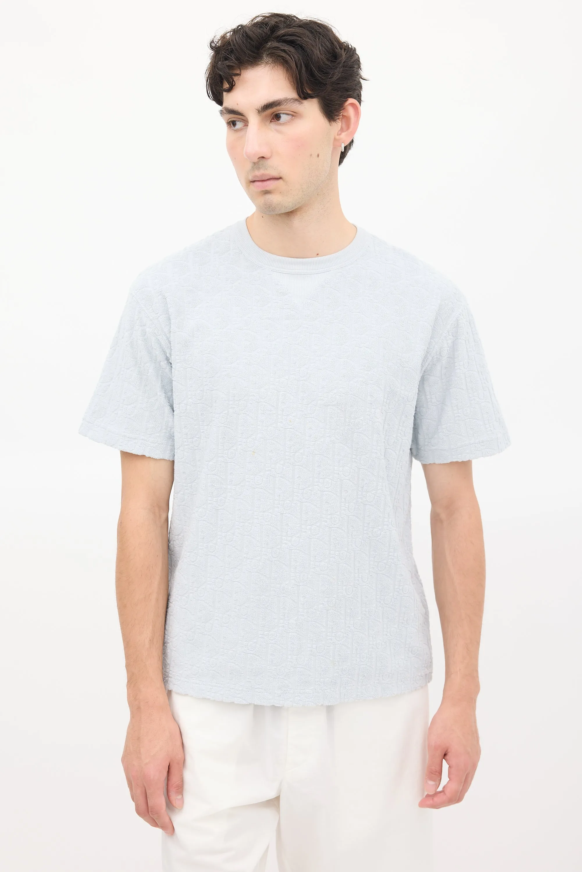 Light Blue Terry Oblique T-Shirt