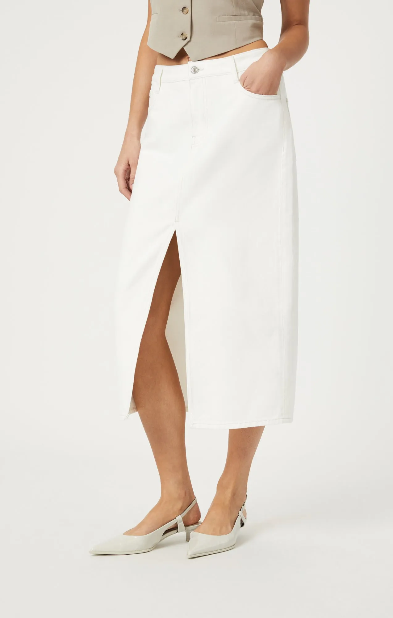 MARIN SKIRT IN OFF WHITE DENIM