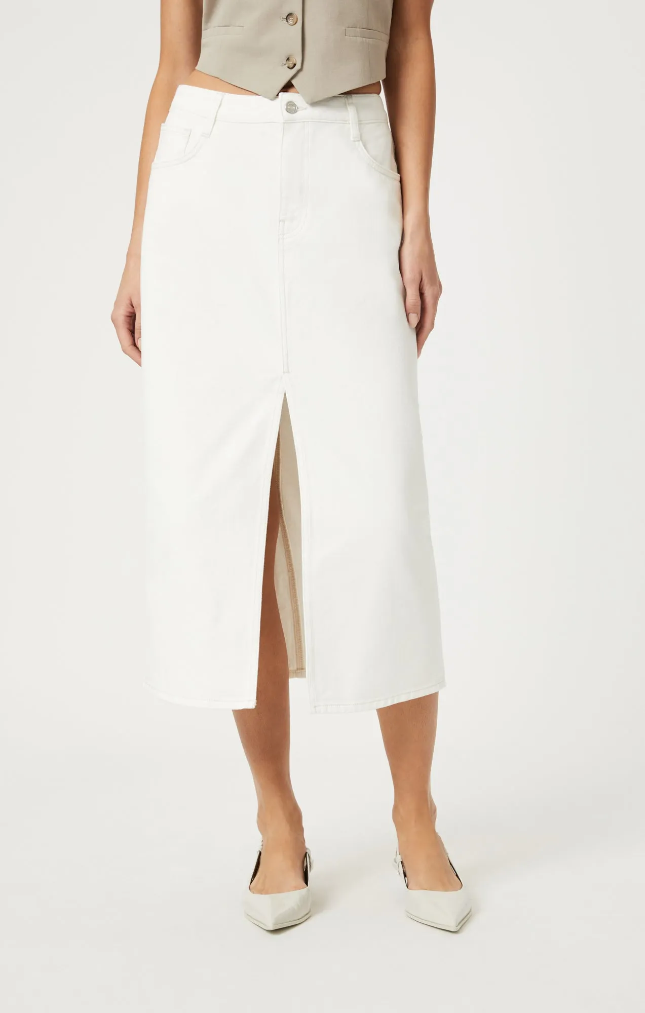 MARIN SKIRT IN OFF WHITE DENIM