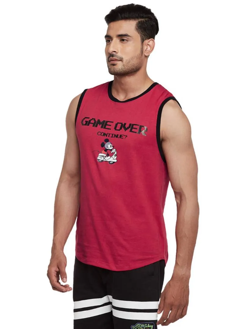 Mickey and Friends Game Over Active Round Neck Sleeveless Vest For Men