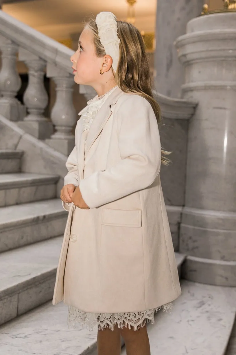 Mini Tabitha Coat in Cream Suede - FINAL SALE