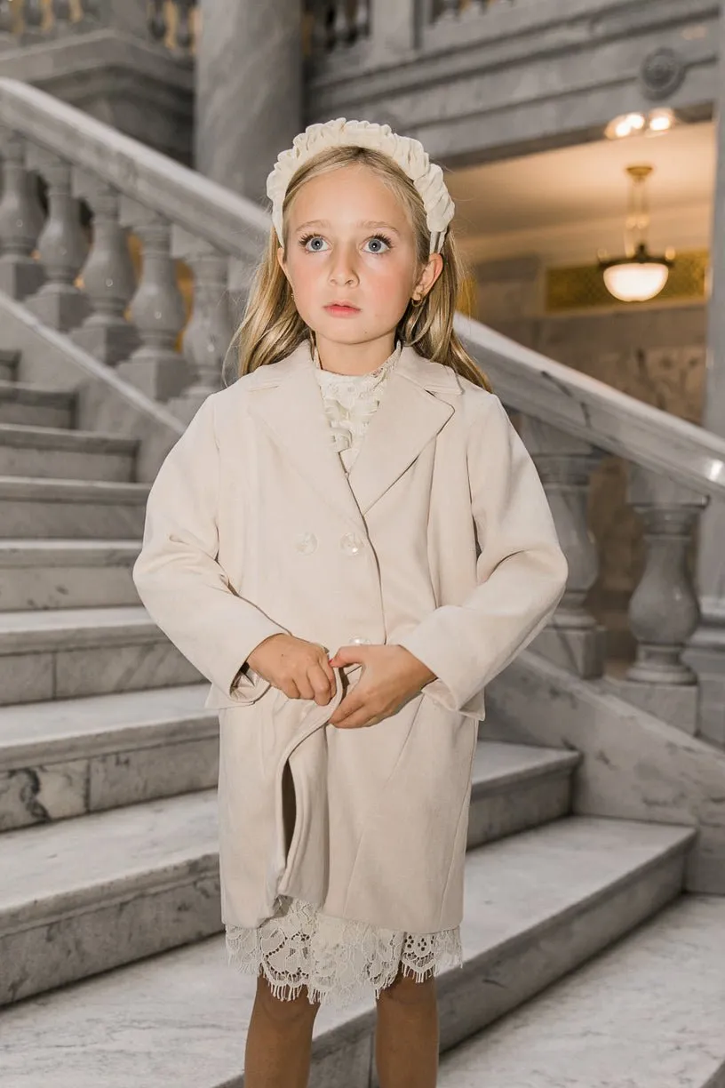 Mini Tabitha Coat in Cream Suede - FINAL SALE