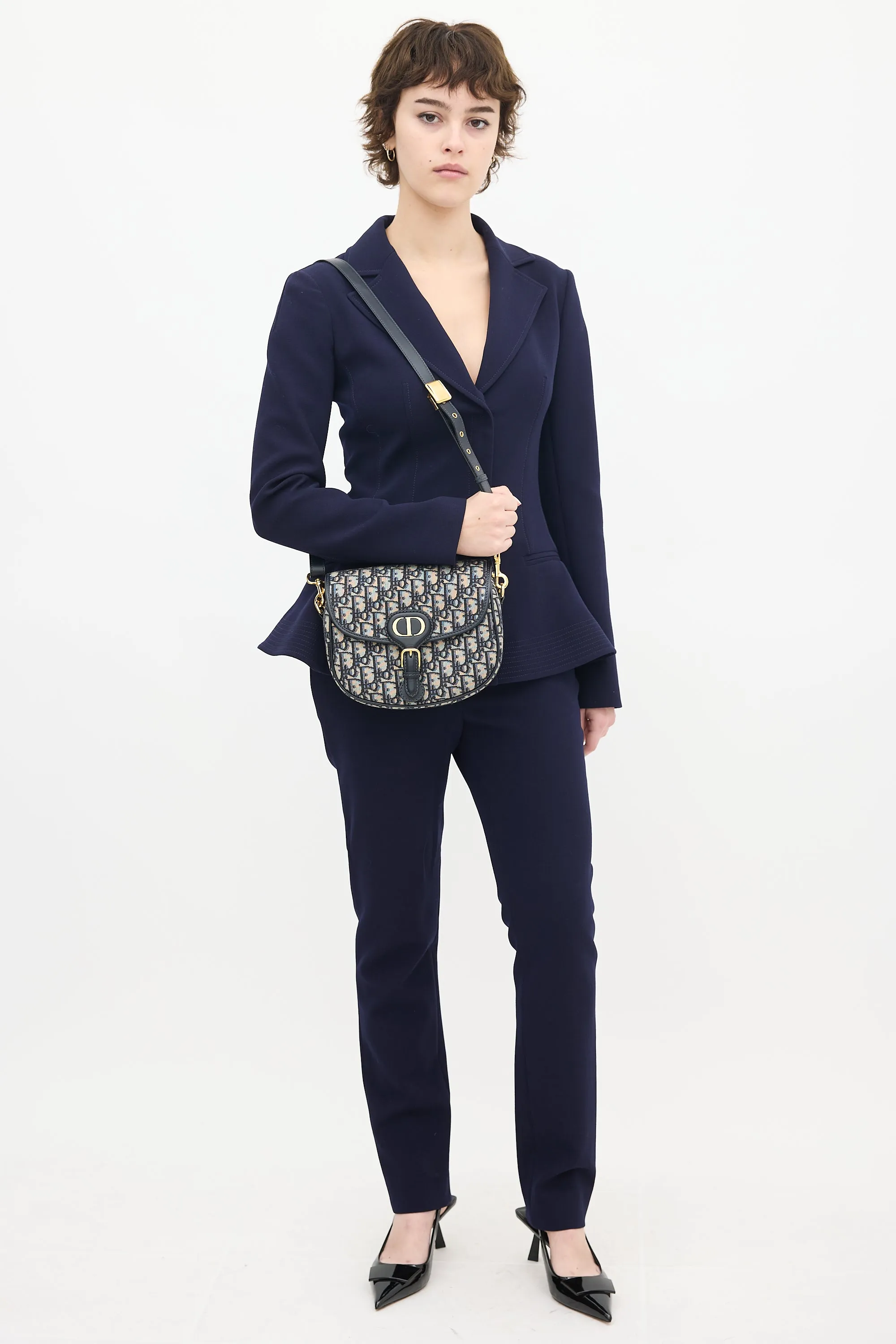 Navy & Grey Oblique 30 Montaigne Small Bobby Bag