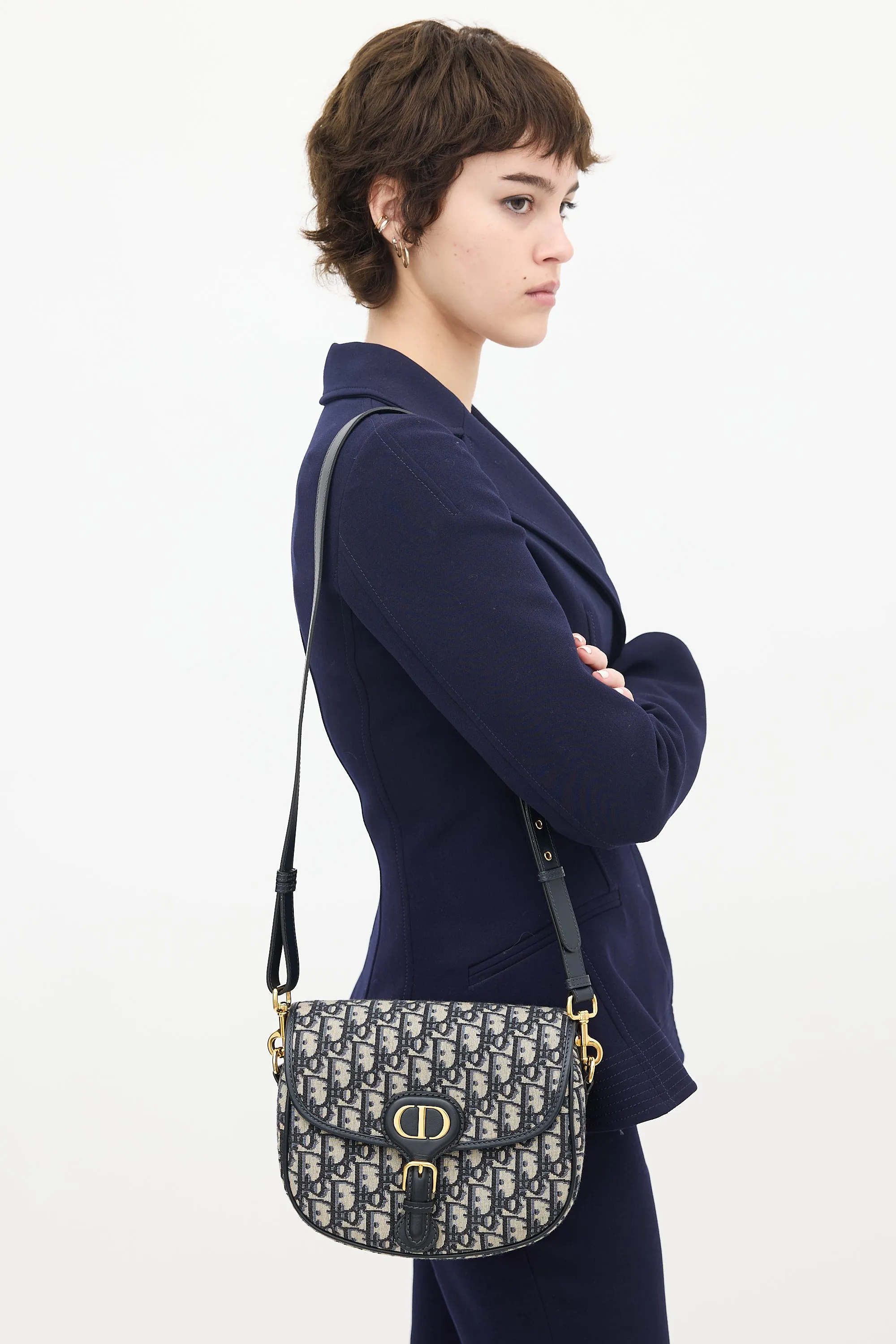 Navy & Grey Oblique 30 Montaigne Small Bobby Bag